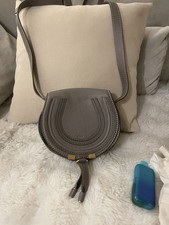 Chloé Grey Small Leather Marcie Saddle Bag