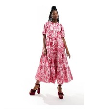 Sister Jane Dancing Queens midi dress in metallic pink RRP £139.00