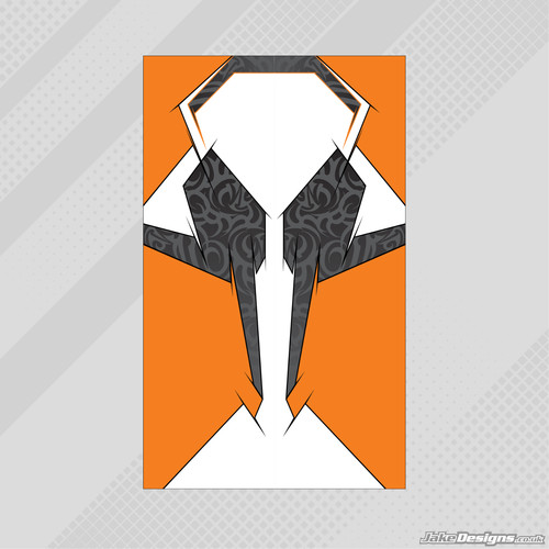 Tribal orange trolley sticker - orange,