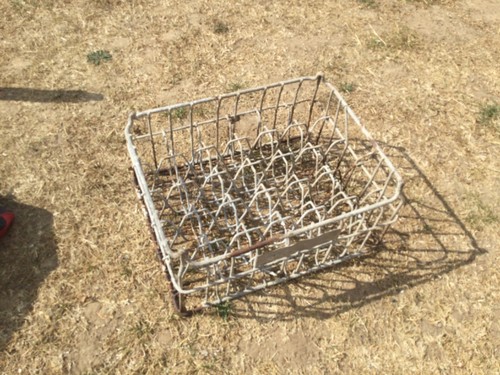 Vintage metal milk bottle - milk,