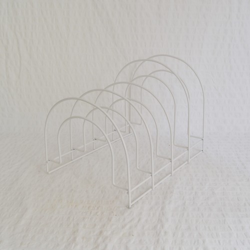 Wire record rack white - wire,