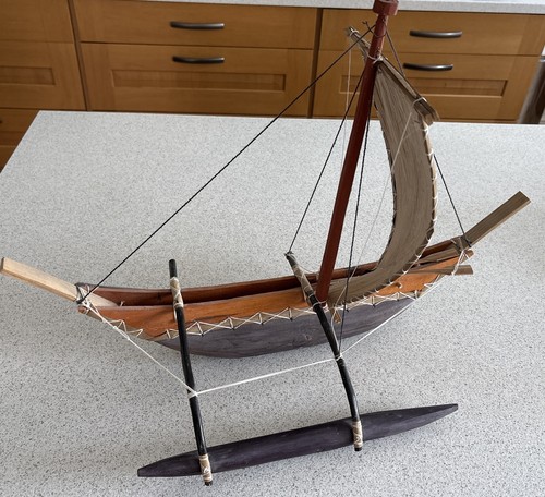Handcrafted wooden outrigger - wooden,
