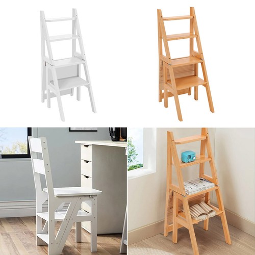 Steps wooden folding ladder - 4,