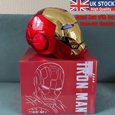 Autoking Iron Man MK5 Helmet Electronic Voice Activated Open&Close Mask Gold New