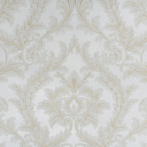 Gold cream floral wallpaper - cream,