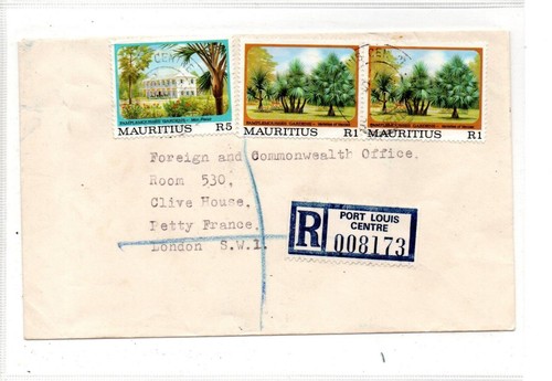Mauritius 1980s registered - mauritius:,