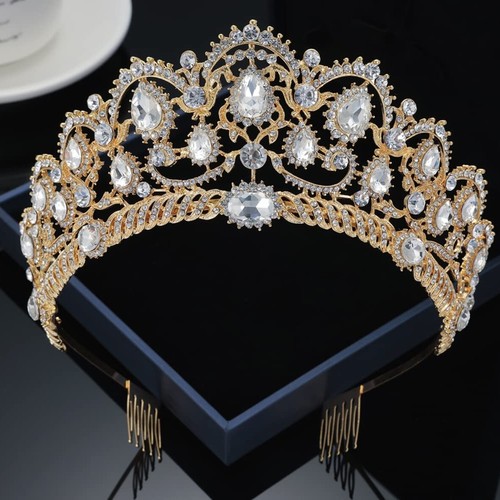 Baroque crystal tiara headband - crystal,