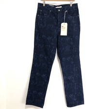 Levi's 70s High Slim Straight Leg Jeans Ultra High Rise Leaf Pattern W31 L31 New