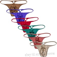 Mens Big Pouch Thong G-string Shiny Wide Cover Micro T-back Tangas Underwear