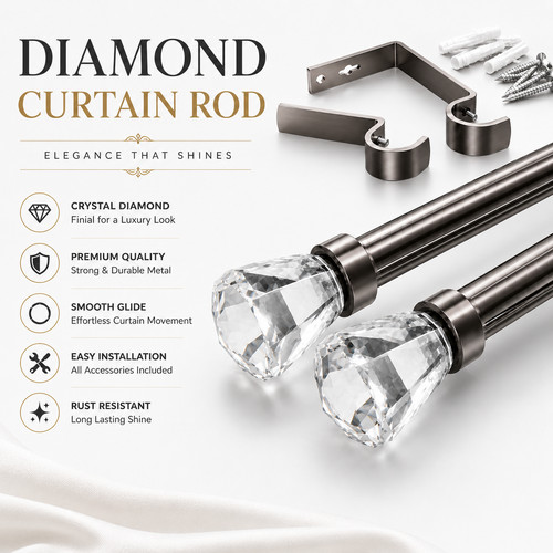 Extendable metal curtain pole - curtain,
