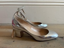 valentino garavani women's shoes silver leather party wedding EU 39.5 UK 6.5