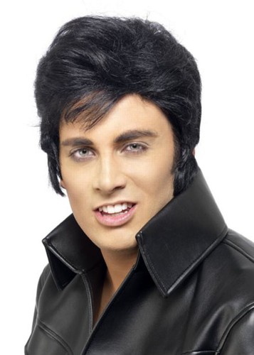 Black elvis wig - elvis,