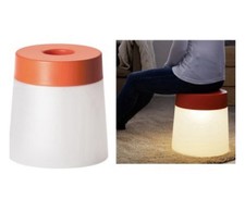 IKEA PS 2014 LED Stool Lamp Retro Orange Indoor/Outdoor Light Up Seat/table Lamp