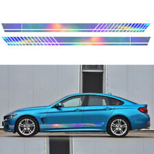 2PCS Car Side Body Door Long Stripe Graphics Colorful Decal Vinyl Decor Sticker 