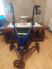 Used Days Lightweight Aluminium Tri Wheel 3 Wheeled Walker With Shopping Bag.