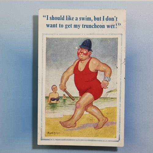 Comic policeman wet - policeman, truncheon