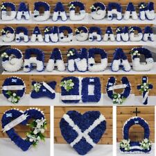 Scottish Funeral Flowers Artificial Tribute Wreath Memorial Dad Heart Cross Flag