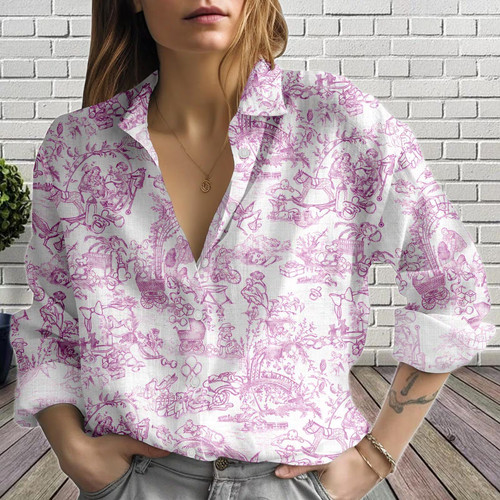 Pink toile jouy blouse - de,
