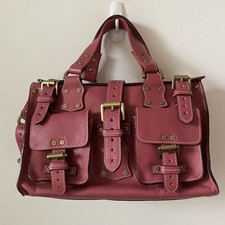 Mulberry Roxanne bag pink burgundy leather