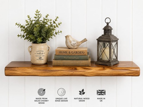 Wall rustic floating shelf - wall,