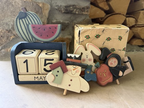 Vintage wooden block perpetual - wooden,