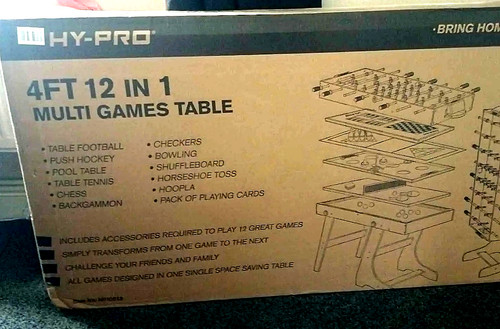 Games table 1 - 12, in