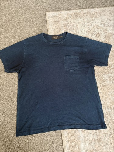 Rrl indigo pocket tshirt large - indigo,