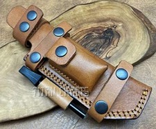 TITANs Premium Cowhide Leather Sheath for Bushcraft Camping Knives Gift 23cm 2TN