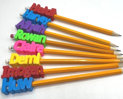 Personalised pencil toppers - pencil,
