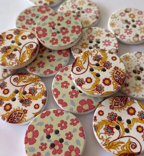 Large craft wooden buttons - 15,