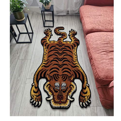 Tiger animal print - shaped, rug