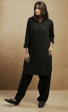 Gorgeous Indian Pakistani Women's Black Salwar Kameez Rayon Kurta Pajama Dresses