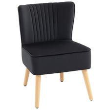 HOMCOM Velvet Accent Chair Occasional Tub Chair for Living Room, Black