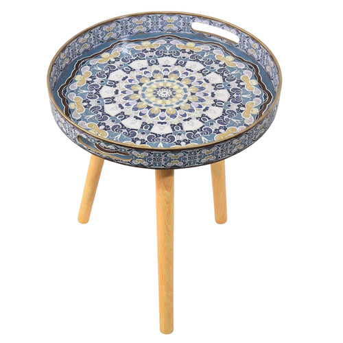 Moroccan mosaic round side - moroccan,