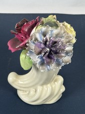 Radnor Vintage Bone China Flowers in Delicate White Vase – England