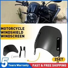 Motorcycle Windshield Wind Screen Deflector Windscreen for 5-7 inch headlight 2x