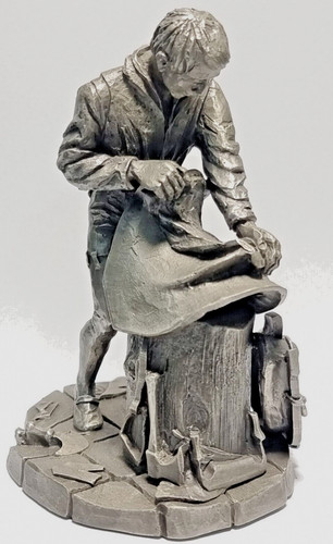 Pewter sculpture saddler the - sculpture,,