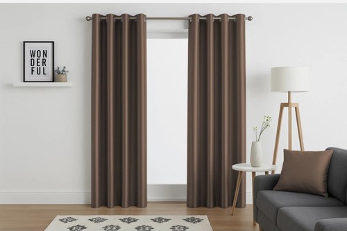 Faux silk curtains - silk, eyelet