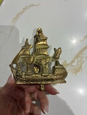 Vintage Brass Large Galleon Door Knocker
