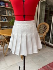 Mini pleated skater tennis skirt white size small with in built shorts