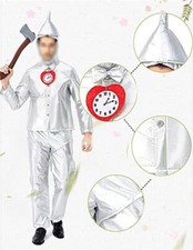 Men's Silver Tin Man Costume Halloween Adult - Headgear Included Props Gift