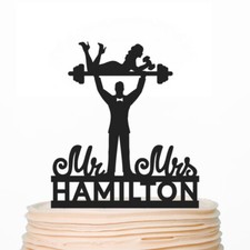 Funny Fitness Wedding Cake Topper Crossfit Weightlifting Bodybuilder Gym topper