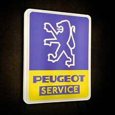 PEUGEOT SERVICE ILLUMINATED LED LIGHT BOX WALL SIGN GARAGE 205 GTI 104 305 504