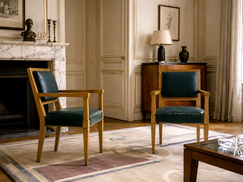 Vintage pair armchairs 1950 - vintage,
