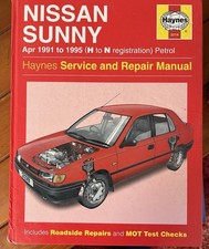 NISSAN SUNNY 1.4 1.6 PETROL (INCL 100NX MECHANICS) 1991-95 OWNERS REPAIR MANUAL