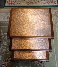 Lovely  G Plan  Copper  Topped  Nest Of Three Tables