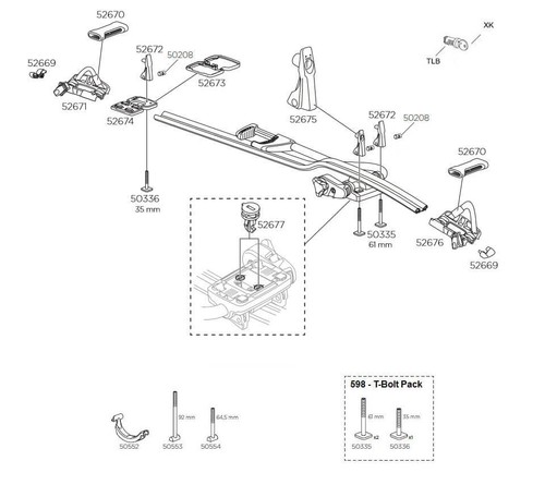 Thule 598 proride roof - 598,