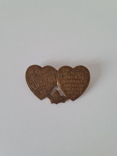 Mizpah double heart brooch - mizpah,