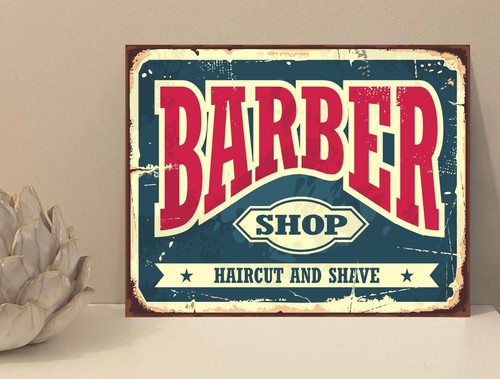 Barber shop hair shave tin - shave,