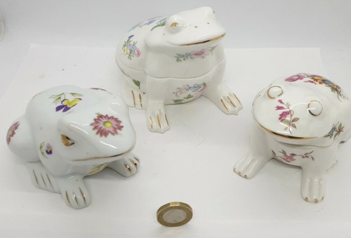 Bone china frog joblot - bone, job
